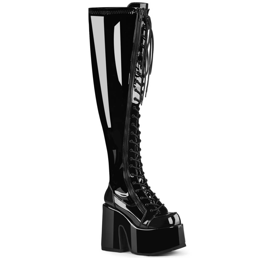 DemoniaCult - CAMEL-300WC Plateau overknee Laarzen - Zwart